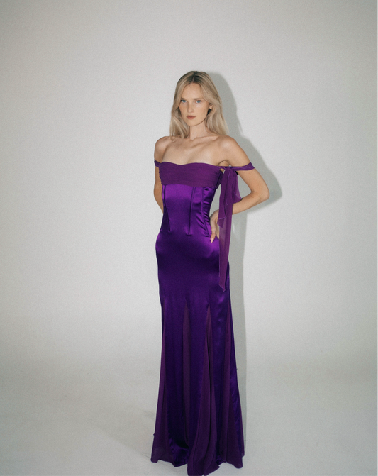 2000’s purple silk & satin gown