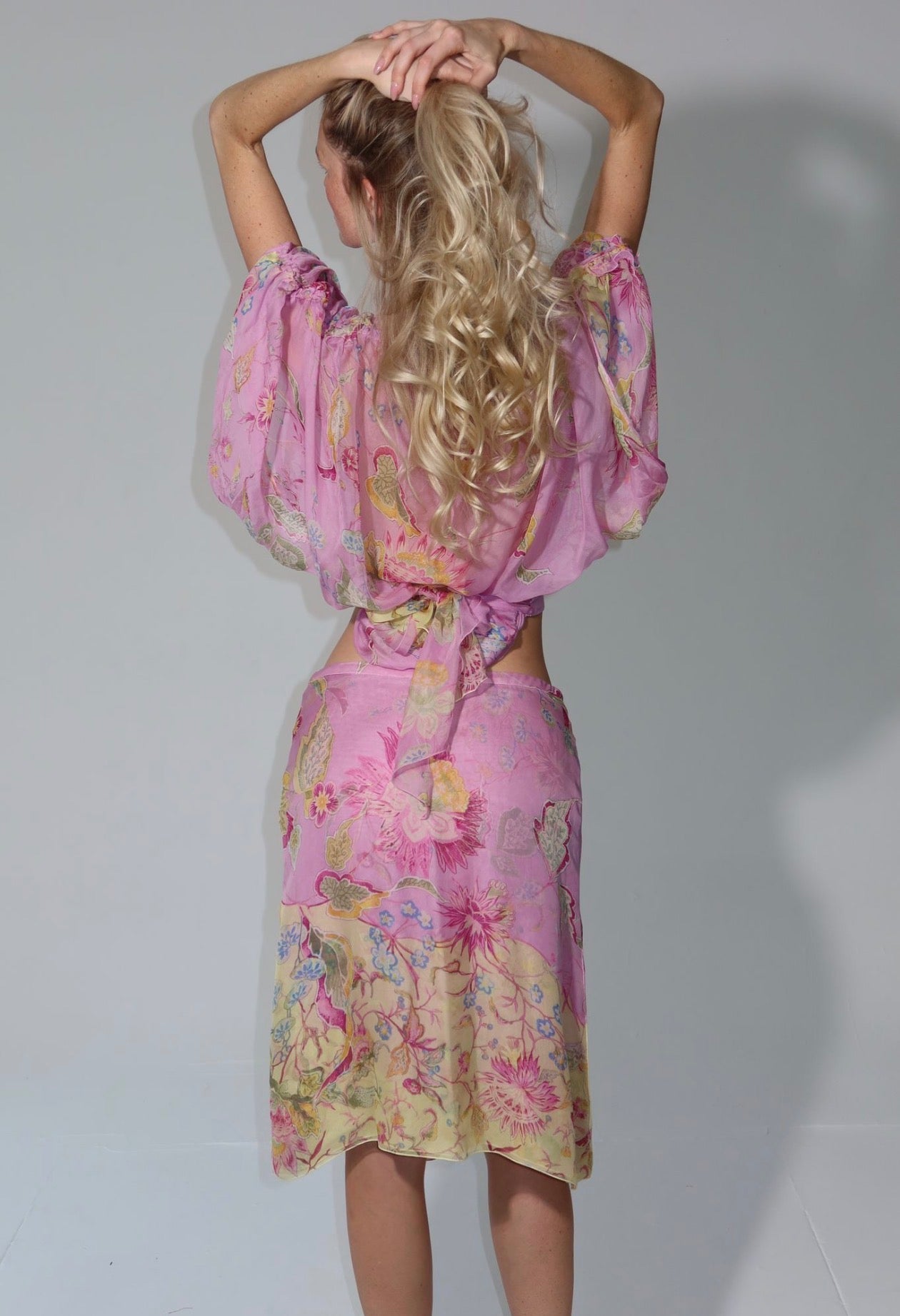 S/S 2004 runway pink silk set