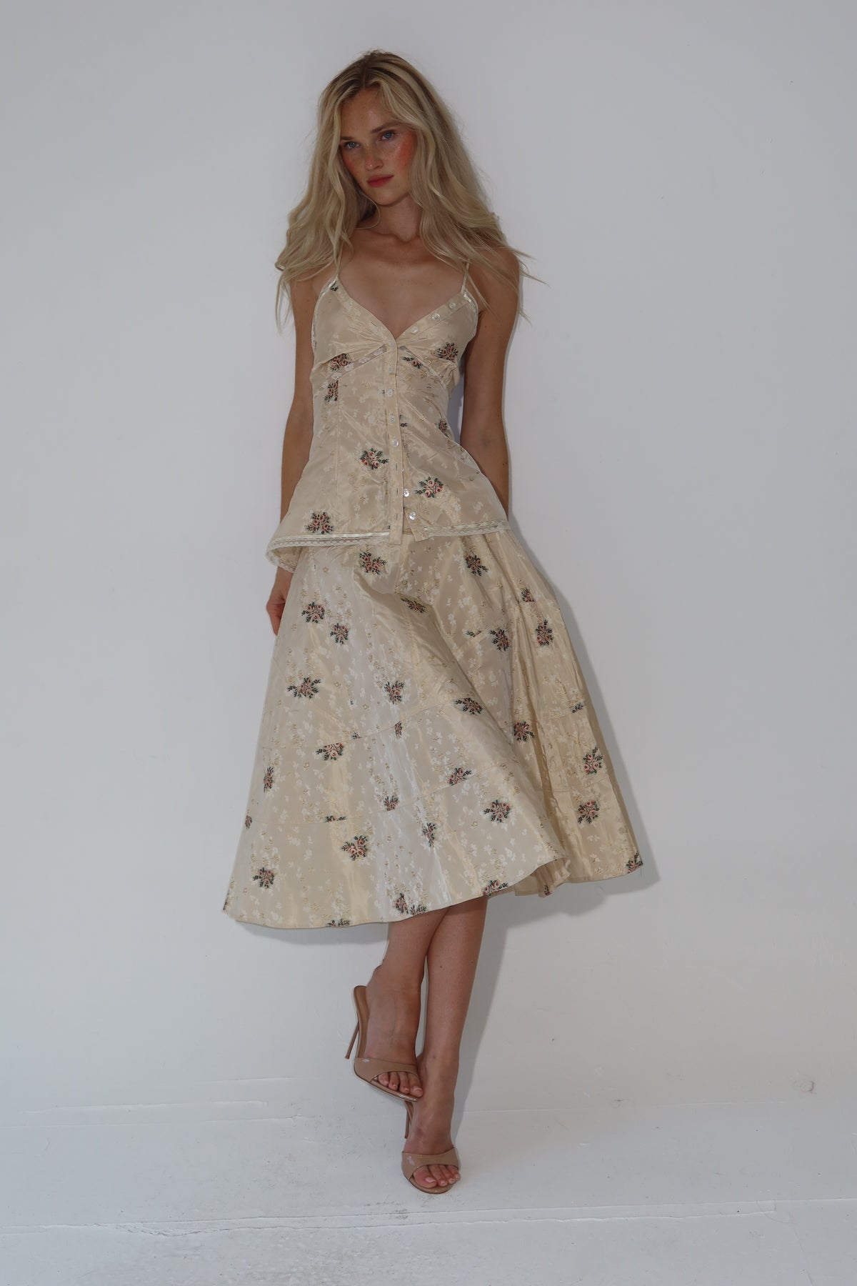 Early 2000’s silk floral set