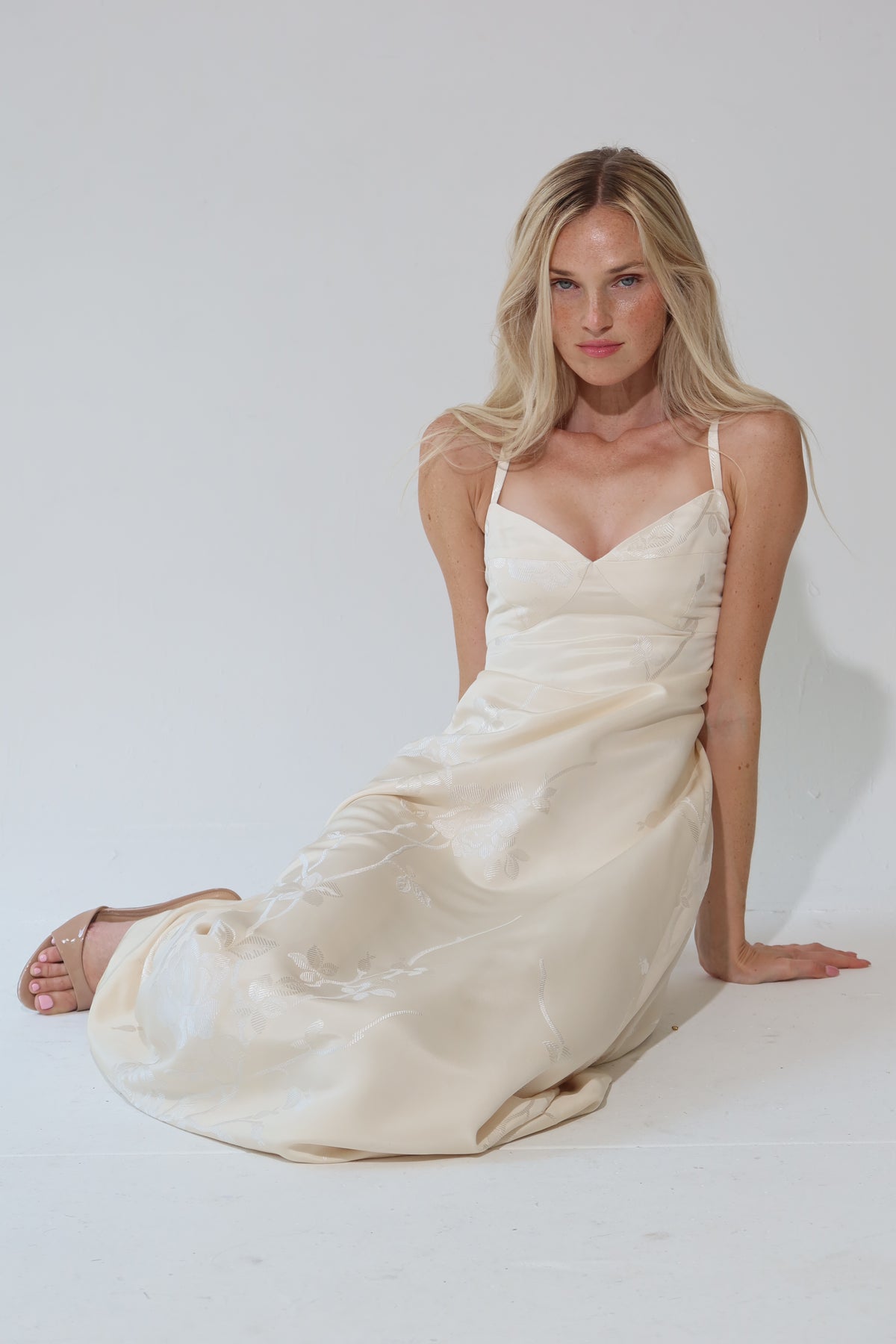 S/S 1996 silk floral gown