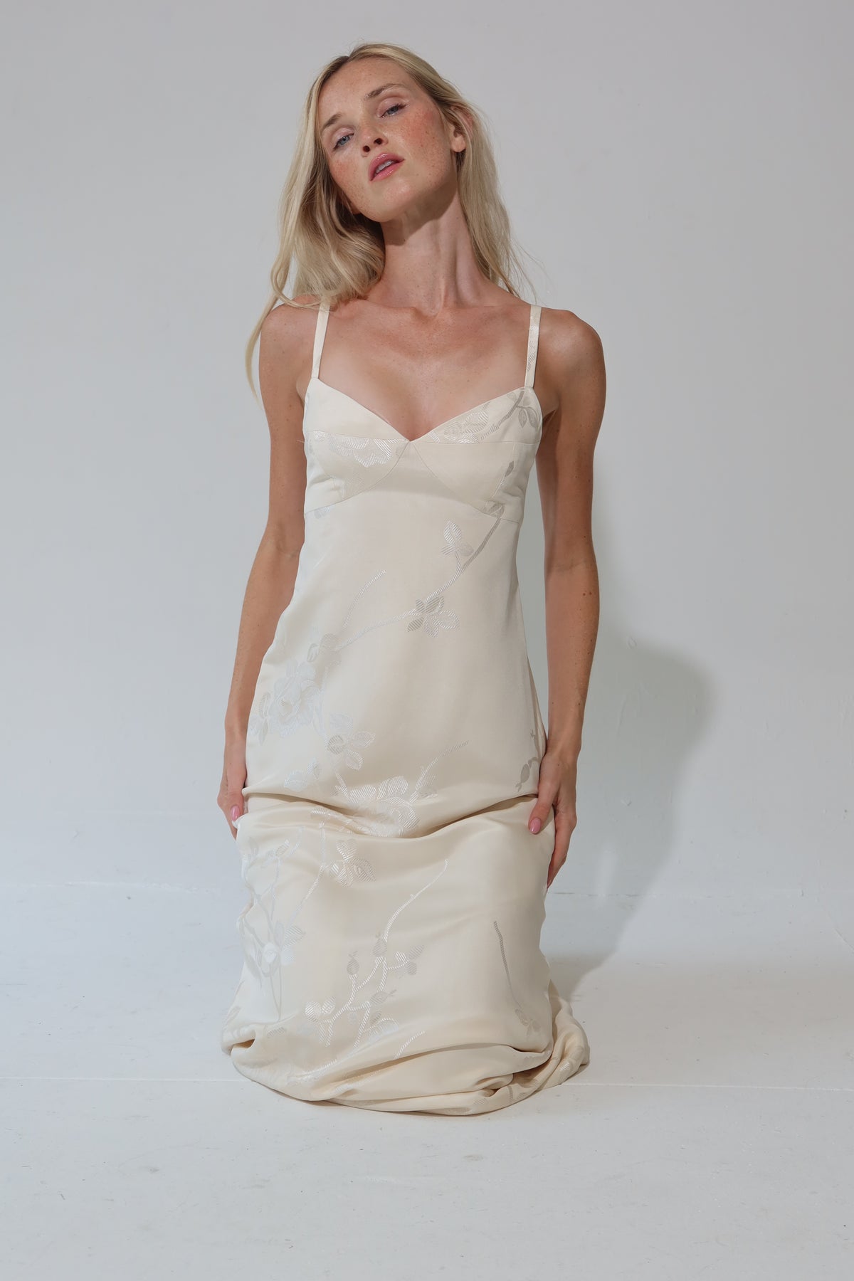 S/S 1996 silk floral gown