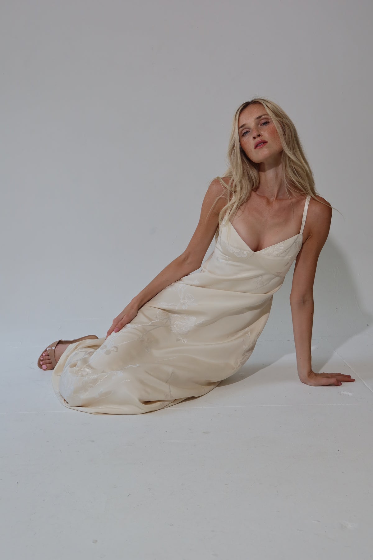 S/S 1996 silk floral gown