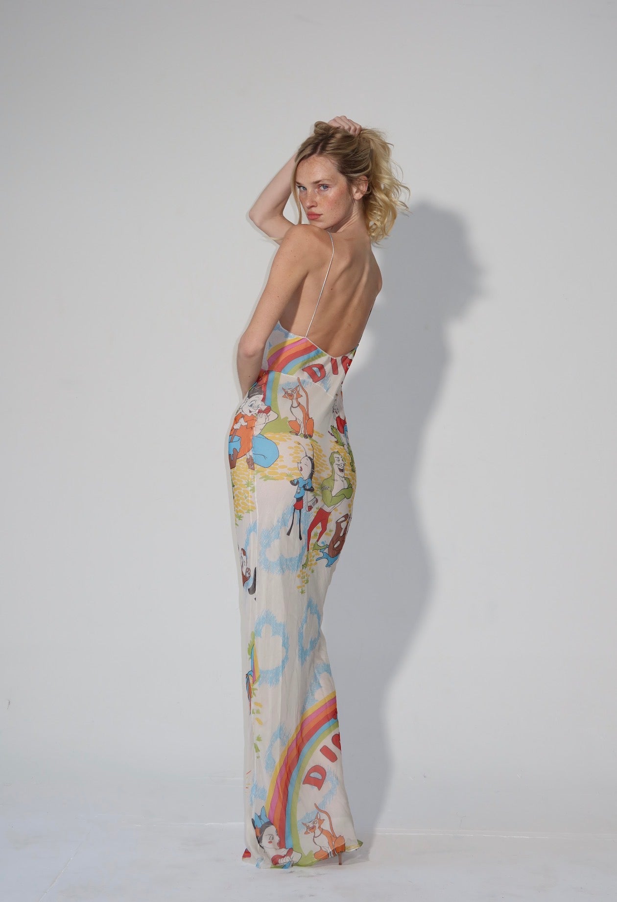 Early 2000’s cartoon silk gown