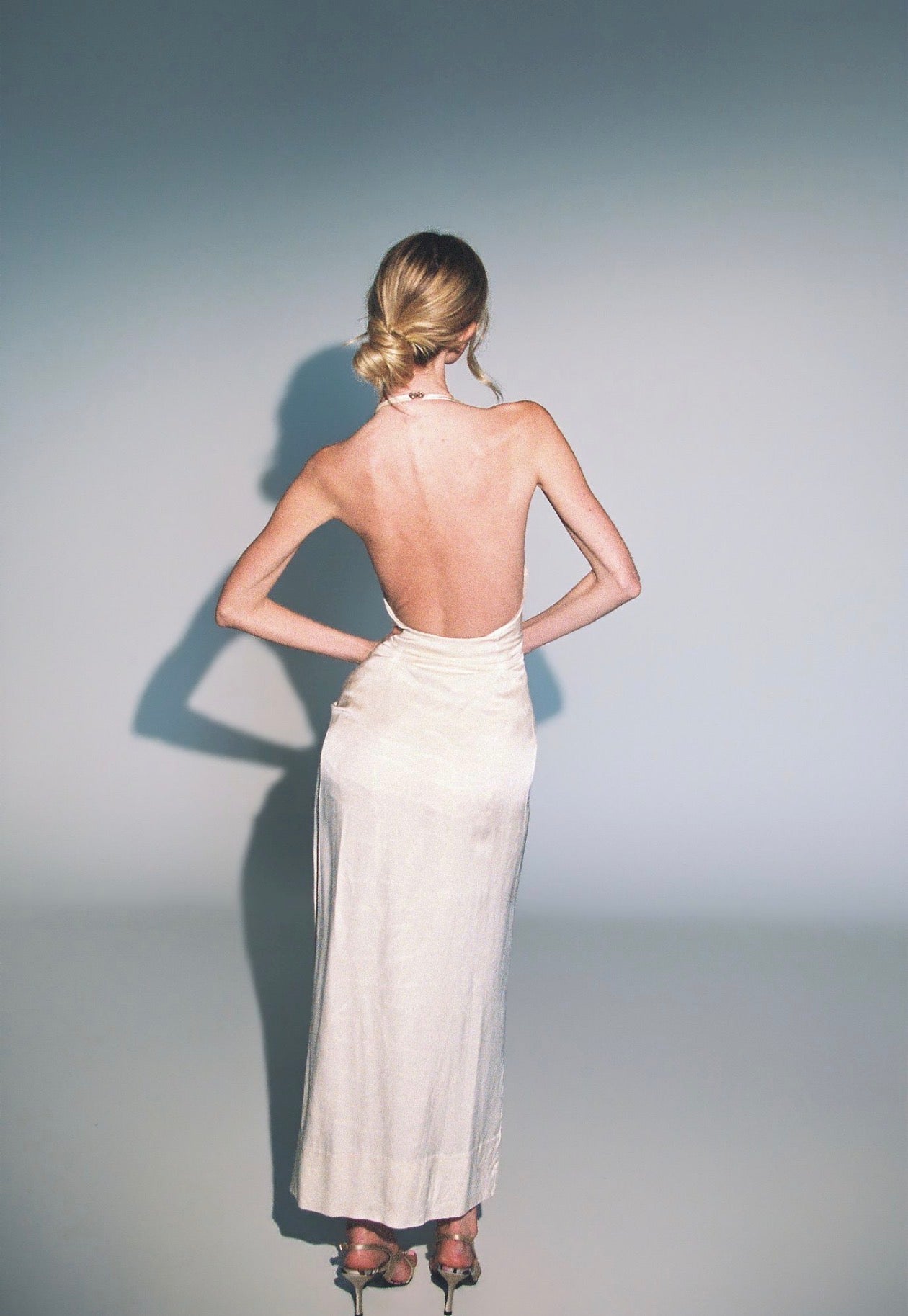 F/W 1998 silk halter gown