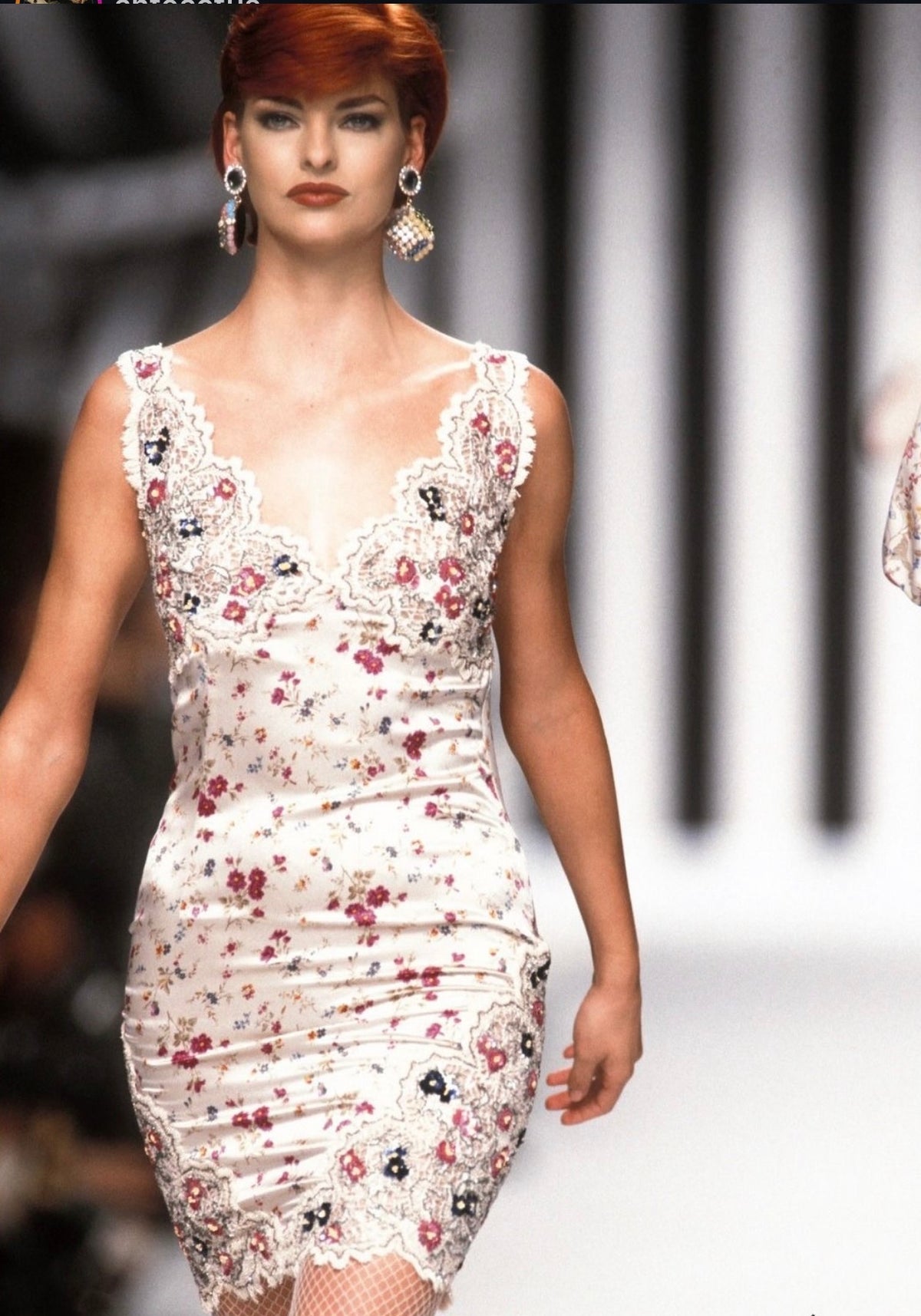 S/S 1992 lace silk dress