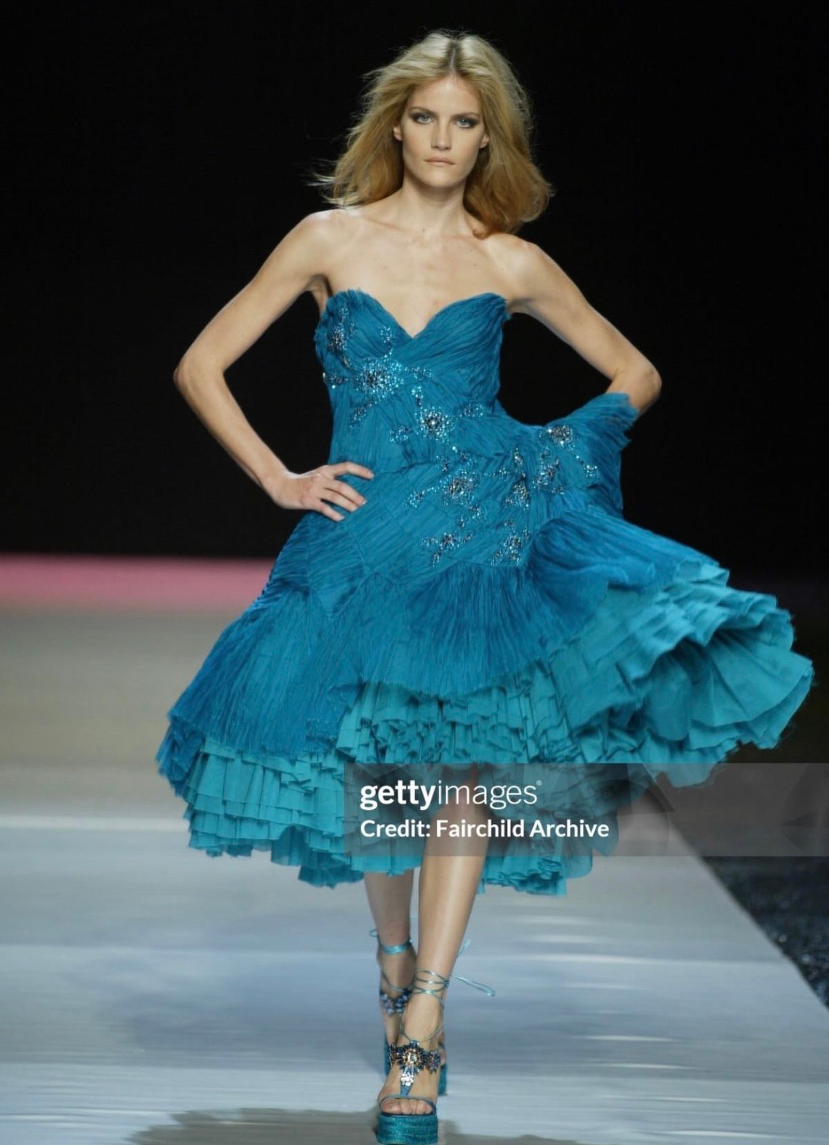 S/S 2005 runway embellished silk dress