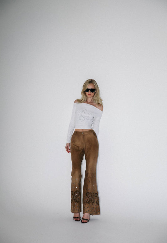 CD S/S 2003 brown suede pants