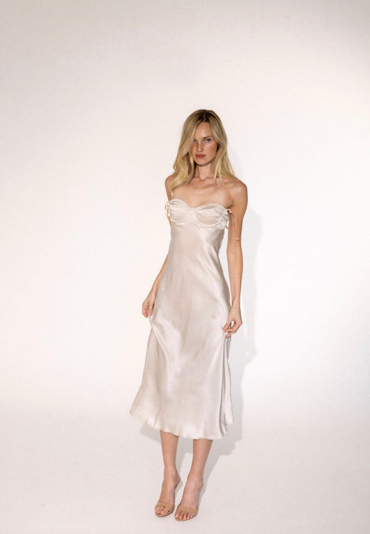 Early 2000’s silver slip dress